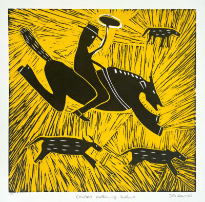 Cowboy Catching Bullock