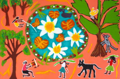Women Collecting Weaving and Fishing